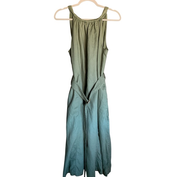 Tommy Bahama Dresses & Skirts - Tommy Bahama halter maxi dress linen pockets size large olive green flowy boho